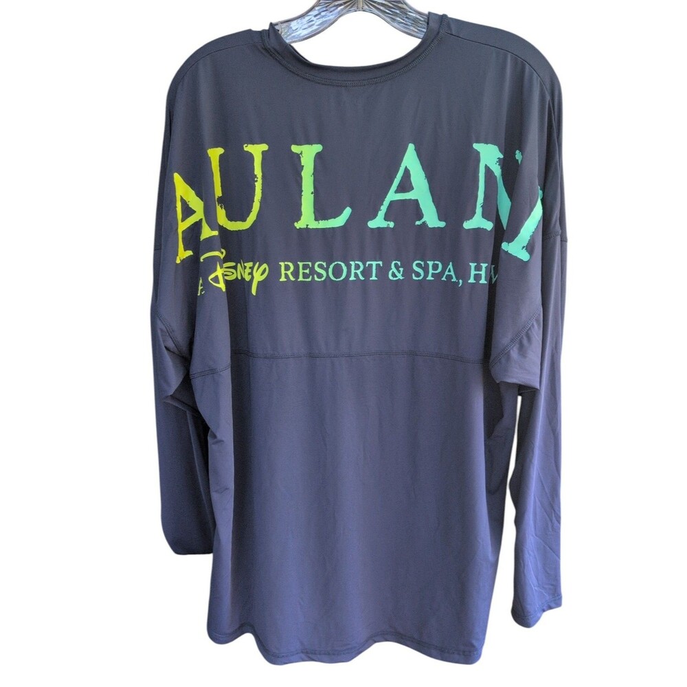 Disney Aulani Resort Hawaii Mickey Mouse Rash Guard Swim Spirit Jersey L Blue